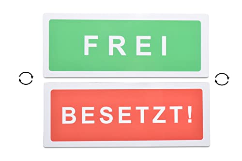 FREI/BESETZT-Schild - PVC Magnet-Wendeschild 13 x 5cm - Wasserabweisend, günstig & raffiniert - Inkl. 3M-Metallbasis: Diese auf Wand/Tür etc aufkleben: Schnell & einfach den Raumstatus ändern von SynMe