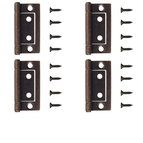 2-Zoll-Eisen-Möbel-Einsteckscharnier, Schranktür mit kostenlosen Schrauben, antikes Kupfer, Schwarz, Nickelfarbe Scharniere(Copper 4ps) von SynapSYA