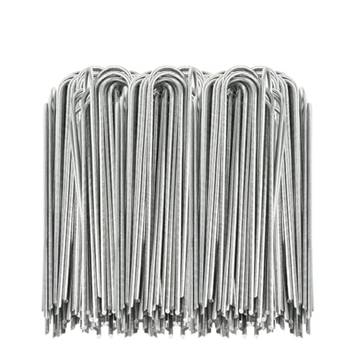 Bodenanker für Unkrautvlies 10/20/30/50pcs Garden Stakes Heavy Duty Galvanized Steel Tent Staples Securing Pegs for Landscape Irrigation Tubes Fence Sod Pins Ground Nail(50pcs,0.25x4x15cm) von SynapSYA