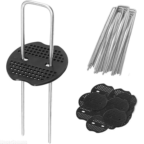 Bodenanker für Unkrautvlies 30/100/60 Pcs U-Shaped Garden Pegs Ground Metal Heavy Duty Fixing Tools for Securing Weed Control Landscape Fabric Artificial Grass(60pcs) von SynapSYA