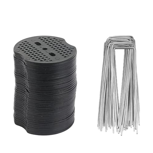 Bodenanker für Unkrautvlies 30/40/50/80/120 Pcs/Sets Garden Peg Silver Metal U-Shape Staple Ground Nail Film Fixed Pegs Gardening Fixing Tools(40PCS 1 Set) von SynapSYA