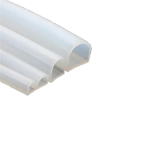 Dichtung Streifen Transparent 1-5M D-Typ Silikonkautschuk-Dichtungsstreifen Halbkreis Hohltemperatur Selbstklebende Schalldämmstreifen for Türfenster(14,1.0m) von SynapSYA