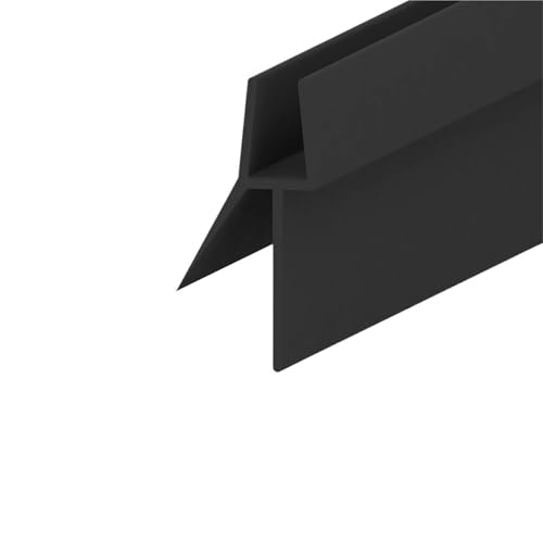 Dichtung Streifen Transparent Dichtungsstreifen For Duschwände Im Badezimmer, For Glastüren, PVC-Dichtungsstreifen, Fensterglas, Badzubehör, Türbodendichtung(18mm gap black,4pcs 40cm) von SynapSYA