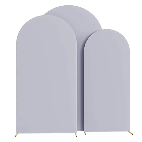 Hochzeitsbogen-Abdeckung 1 Stück Bogenständer-Abdeckung, Hochzeitsblumen-Türdekoration, Polyester, elastisches Set, Hintergrundabdeckung, Requisite for Bankette (ohne Regal)(Light grey,50X120cm(4Ft)) von SynapSYA