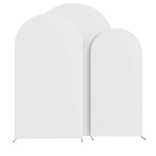 Hochzeitsbogen-Abdeckung 1 Stück Bogenständer-Abdeckung, Hochzeitsblumen-Türdekoration, Polyester, elastisches Set, Hintergrundabdeckung, Requisite for Bankette (ohne Regal)(White,50X120cm(4Ft)) von SynapSYA