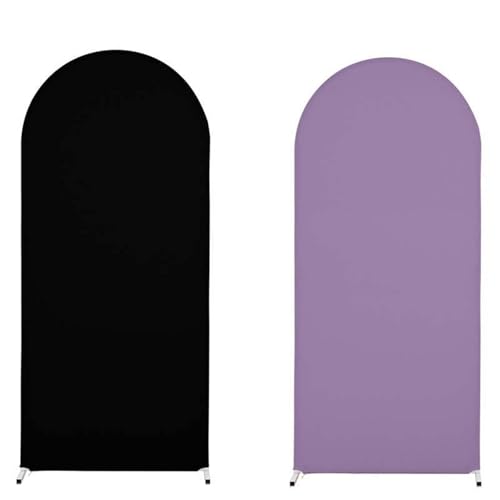 Hochzeitsbogen-Abdeckung Doppelseitige Bogen-Hintergrundabdeckung, Spandex-Bogenabdeckung, Hintergrundständerabdeckungen, Geburtstags-Hochzeits-Party-Dekoration(Black purple,4FT 50x120cm) von SynapSYA