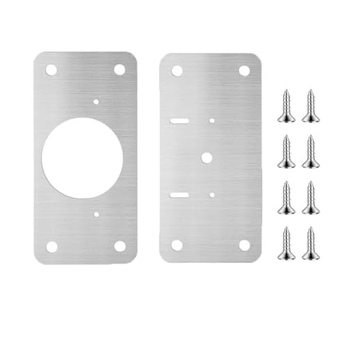 Scharnier Reparaturplatte 8/2-teiliges Reparaturplatten-Set for Schrankscharniere, Montageplatte aus Edelstahl for Türscharniere mit Löchern for Küchenschränke zu Hause und im Schrank(2PCS) von SynapSYA