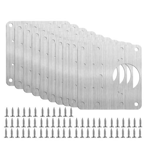 Scharnier Reparaturplatte Reparaturplatte for Küchenschrankscharniere aus Edelstahl, Befestigungsplatte for Möbelscharniere, Tisch, Schrank, Fenster, Tür, 1–20 Stück(10pcs) von SynapSYA