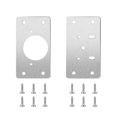 Scharnier Reparaturplatte Scharnier-Befestigungsplatten-Set aus Edelstahl, Türscharnier-Montageplatte mit Löchern, Scharnierreparatur for Küchenschrankmöbel zu Hause(2PCS(1pairs)) von SynapSYA