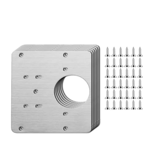 Scharnier Reparaturplatte Scharnier-Reparaturplatte aus Edelstahl, einfache Installation zur Verstärkung von Schranktüren, Befestigungshalterung for Küchenmöbel(6sets) von SynapSYA