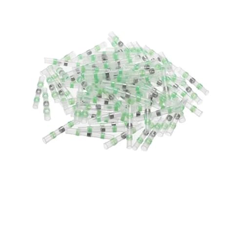 Schrumpf-Lötverbinder 10/30/50PCS Schweißen Wärmeschrumpfende Draht Stecker Löten Hülse Terminal Kit Marine Isolierung(Green,100PCS) von SynapSYA