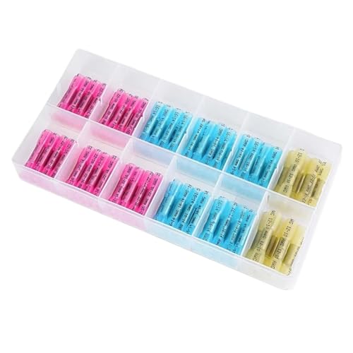 Schrumpf-Lötverbinder 100PCS Schrumpfschlauch-Stoßverbinder-Kit, Isolierte wasserdichte elektrische Kabel-Crimpklemmen Schrumpf-Lötverbinder 100PCS Schrumpfschlauch-Stoßverbinder-Kit, Isolierte wasserdichte elektrische Kabel-Crimpklemmen von SynapSYA