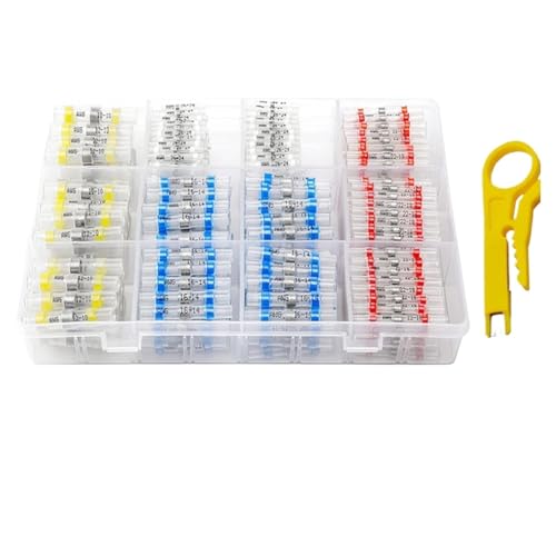 Schrumpf-Lötverbinder 50-800Pcs Schrumpfschlauch Crimp Terminals Lötdichtung Elektrische Steckverbinder Draht Kabel Splice Kit(400pcs) von SynapSYA