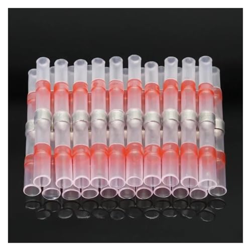 Schrumpf-Lötverbinder 50PCS Wärmeschrumpfende Draht Anschlüsse Hülse AWG22-18 Butt Elektrische Splice Verzinnt Solder Dichtung Terminal(RED) von SynapSYA