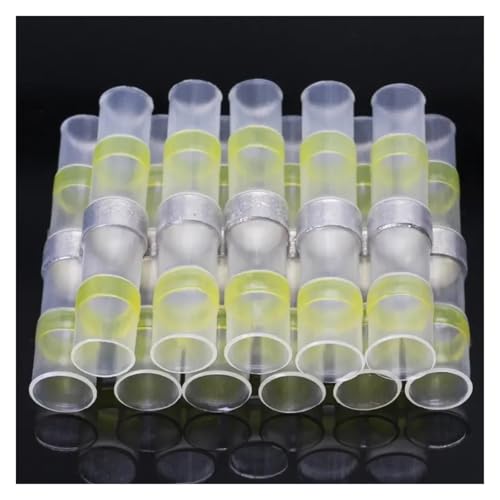 Schrumpf-Lötverbinder 50PCS Wärmeschrumpfende Draht Anschlüsse Hülse AWG22-18 Butt Elektrische Splice Verzinnt Solder Dichtung Terminal(YELLOW) von SynapSYA