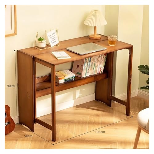 Schwebender Schreibtisch Klapptisch fürs Büro, Studium, Schlafzimmer, Holzklapptisch, integrierter praktischer Wandschreibtisch, Wandklappschreibtisch, Tisch, klappbarer Schreibtisch(C 54X103X76CM) von SynapSYA