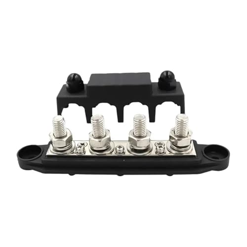 SynapSYA Sammelschienen Verteilerblock 12V 250A Positiv Negativ M8 M10 Bus Bar Terminal Batterie Power Verteilung Block Mit Abdeckung for Camper Boot RV LKW(M10 Black) von SynapSYA