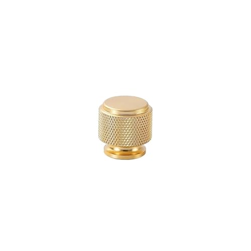 SynapSYA Schrankgriffe 10PCS Gold Gerändelt Griffe for Schrank Schublade Aluminium(5085 gold Knob L) von SynapSYA