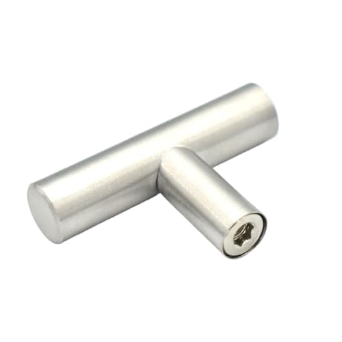 SynapSYA Schrankgriffe T-Bar-Einzelloch-Kabinettknöpfe aus gebürstetem Nickel Edelstahl(Blue style2,14 PCS) von SynapSYA