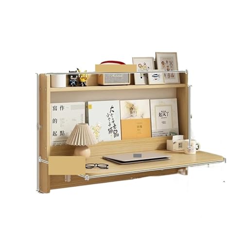 SynapSYA Schwebender Schreibtisch Wandklappschreibtisch, Hängender, Wandmontierter Nachttisch-Lernschreibtisch, Bücherregal Integrierter Wandklapptisch Klappschreibtisch(Color 4) von SynapSYA