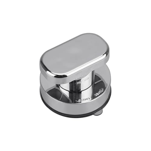 SynapSYA Türknopf Duschtürgriff Anti-Rutsch-Handlauf mit Saugnapf, Duschgriff ohne Bohren bietet sicheren Halt for sicheres Greifen in Badezimmer, Badewanne, Glastür(Silver S) von SynapSYA
