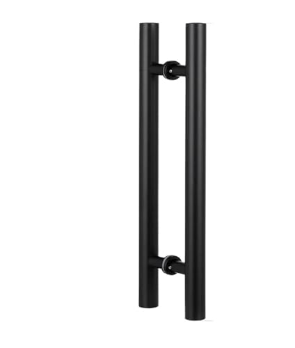 SynapSYA Türknopf Duschtürgriff Duschtürgriff Form Glas Edelstahl Scheunentore Zuggriff Set Hardware-Armaturen(Black,A800mm(B600mm)) von SynapSYA