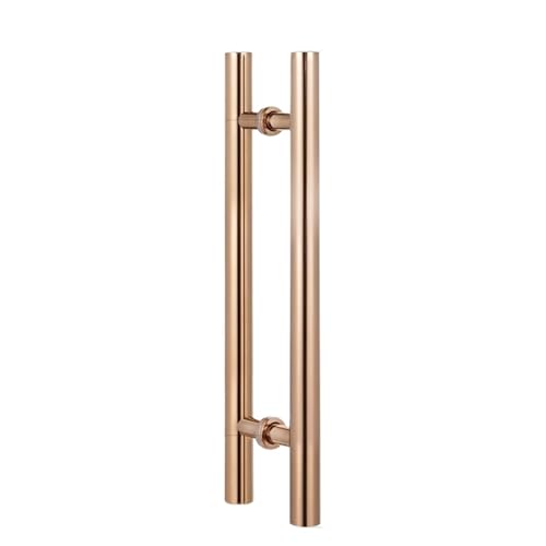SynapSYA Türknopf Duschtürgriff Duschtürgriff Form Glas Edelstahl Scheunentore Zuggriff Set Hardware-Armaturen(Rose Gold,A800mm(B600mm)) von SynapSYA