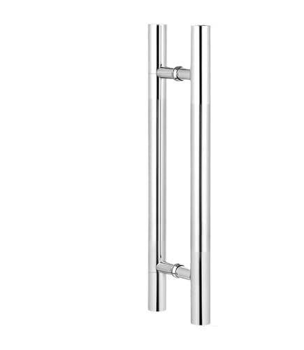 SynapSYA Türknopf Duschtürgriff Duschtürgriff Form Glas Edelstahl Scheunentore Zuggriff Set Hardware-Armaturen(Silver,A800mm(B600mm)) von SynapSYA