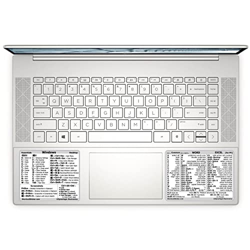 SYNERLOGIC (1 set) Windows + Word/Excel (for PC) Shortcuts Stickers Bundle | No-Residue Laminated Vinyl Cheatsheet Windows Keyboard Stickers 89 x 76mm + 102 x 76mm (White, Large, 1 set) von Synerlogic