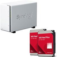 Synology DiskStation DS223J 2 Einschübe NAS-Server Leergehäuse + 16TB WD Red Plus SATA 3.5" Festplatten (2x 8TB) von Synology