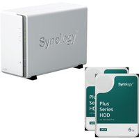 Synology DiskStation DS223J 2 Einschübe NAS-Server Leergehäuse + 2x Synology Plus 3.5" SATA HDD Festplatte 6 TB (12TB) von Synology