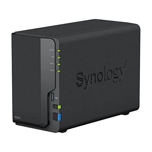 SYNOLOGY DS223 2GB NAS 8TB (2X 4TB) WD Red+, montiert und getestet mit DSM SE installiert von Synology