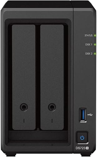 Synology DS723+ 24 TB 2 Bay Desktop NAS-Lösung, installiert mit 2 x 12 TB Western Digital Red Plus Laufwerken von Synology