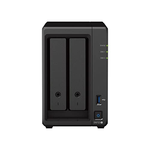 Synology DS723+ 4 TB 2 Bay Desktop NAS-Lösung, installiert mit 2 x 2 TB Western Digital Red Plus Laufwerken von Synology
