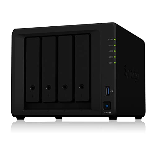 Synology DS920+ 32TB 4 Bay Desktop NAS System, installiert mit 4 x 8TB Toshiba N300 Festplatten von Synology