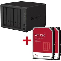 Synology DiskStation DS1522+ 5 Einschübe NAS-Server Leergehäuse + 2x WD Red SATA 3.5" HDD 4TB Festplatte von Synology