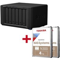 Synology DiskStation DS1621+ 6 Einschübe NAS-Server Leergehäuse + 8TB Toshiba N300 SATA 3.5" HDD bulk (2x 4TB) von Synology