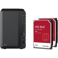 Synology DiskStation DS223 2 Einschübe NAS-Server Leergehäuse + 8TB (2x4TB) WD Red 40EFPX SATA 3.5" HDD Festplatten von Synology