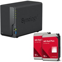 Synology DiskStation DS223 2 Einschübe NAS-Server Leergehäuse + 2x Western Digital RED Plus NAS - 12 TB (24TB) von Synology