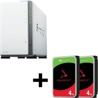 Synology DiskStation DS223J 2 Einschübe NAS-Server Leergehäuse + 8TB (2x4TB) Seagate Ironwolf SATA 3.5" HDD Festplatten von Synology