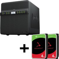 Synology DiskStation DS423 4 Einschübe NAS-Server Leergehäuse + 2x Seagate Ironwolf SATA 3.5" HDD 4TB Festplatte von Synology