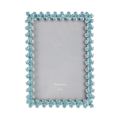 Synovana Blue Blossom Bilderrahmen, 10,2 x 15,2 cm, romantisches Kristallblumen-Design für geschätzte Momente und elegantes Verschenken Synovana Blue Blossom Bilderrahmen, 10,2 x 15,2 cm, romantisches Kristallblumen-Design für geschätzte Momente und elegantes Verschenken von Synovana