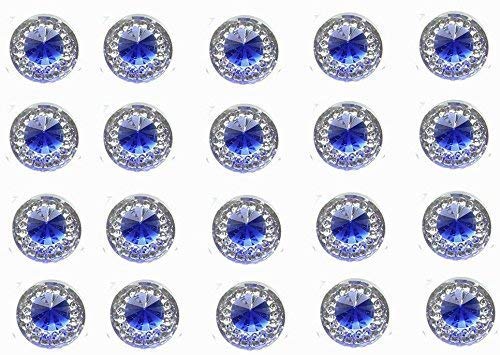 40 x selbstklebende Royal Blau Diamant Rund Strass Acryl Kristalle Stick auf Gems für Karte machen, Handwerk, Hochzeit Einladungen von Syntego