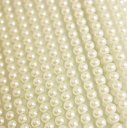 400 x selbstklebende Perlen 6 mm Wunderschöne kleine, rund, elfenbeinfarben Pearl Stick auf Streifen selbstklebend Perlen Verzierung (pem31) von Syntego