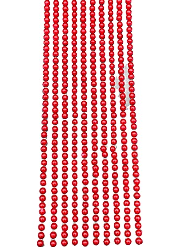 500 Stück 3 mm flache Rückseite Mini Perlen selbstklebend Rund (Weihnachtsrot) von Syntego