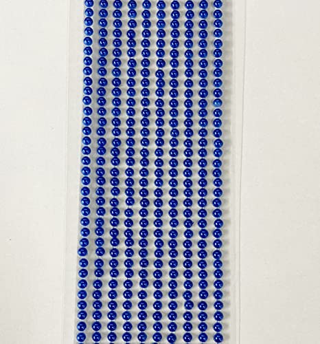 Selbstklebende Perlen, 3 mm, Mini-Perlen, flache Rückseite, 500 Stück (Königsblau) von Syntego