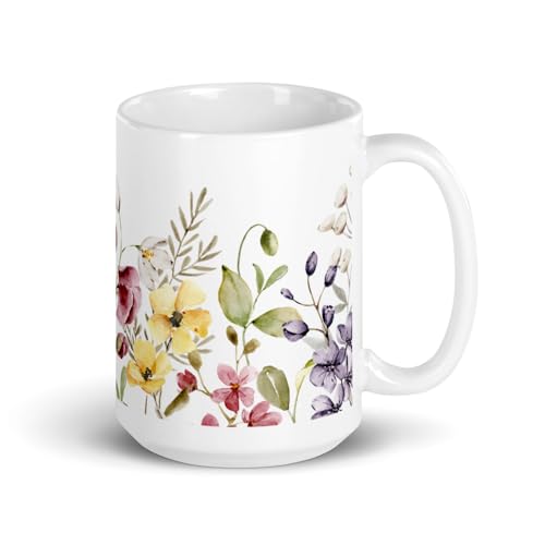 Boho Floral Coffee Mug – Aesthetic Ceramic Mug for Tea or Coffee – Pastel Flower Design – Cute Cottagecore Drinkware for Her Boho Floral Coffee Mug – Aesthetic Ceramic Mug for Tea or Coffee – Pastel Flower Design – Cute Cottagecore Drinkware for Her von Syntego