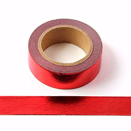Syntego Masking Tape Washi-Klebeband, dekorativ, selbstklebend, 15 mm x 10 m (Rot) von Syntego