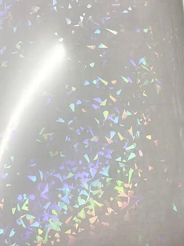 Selbstklebende, glitzernde Aufkleber aus zerbrochenem Glas, transparent, holografische Vinyl-Overlay-Blätter, 1 Stück von Syntego