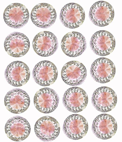 Syntego 40 x Selbstklebende rosa runde Diamante Strasssteine ​​​​Acrylkristalle aufkleben Edelsteine ​​Karte Machen Verzierungen für Handwerk von Syntego